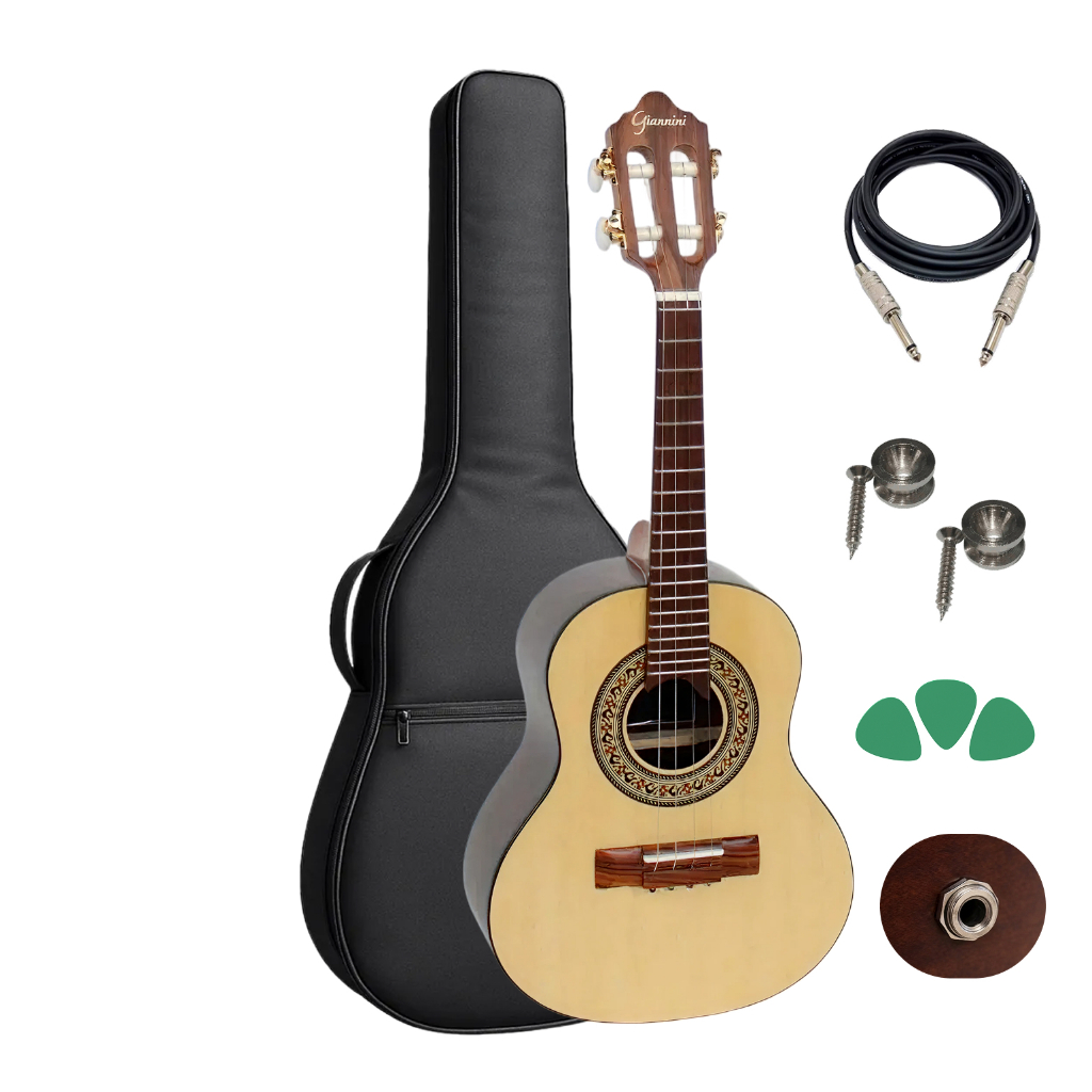 Cavaco Eletroacústico Giannini Cs1 Imbu + Capa E Acessórios em Oferta na Shopee
