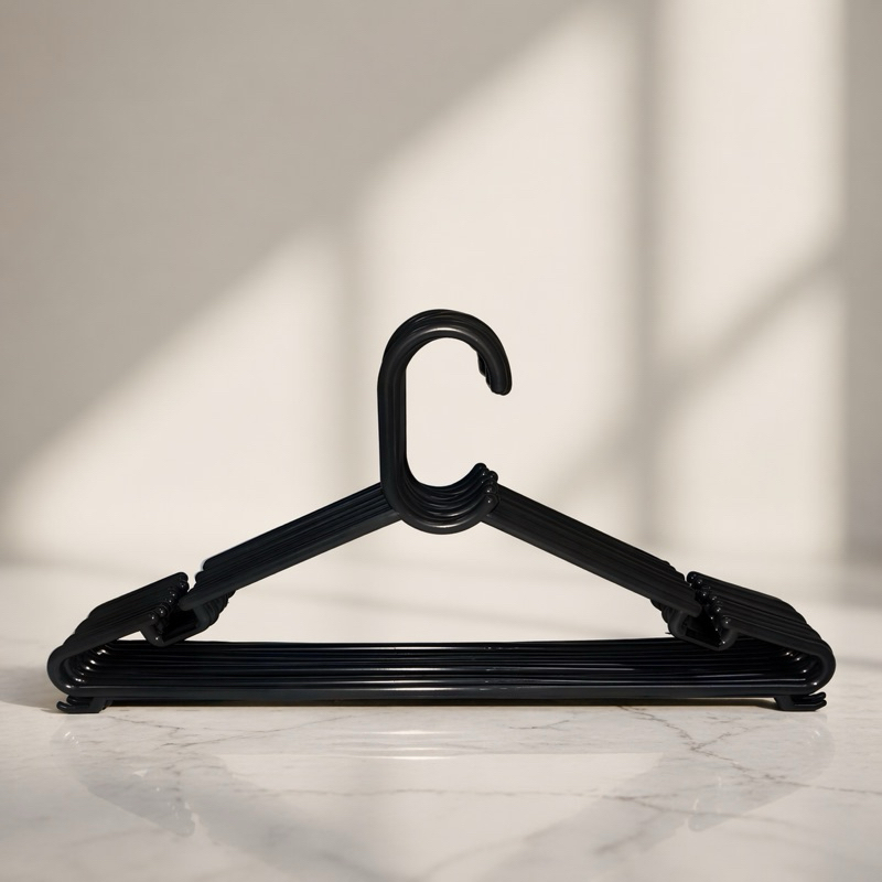 Kit 25/50/100 Cabides Preto Adulto Redondo