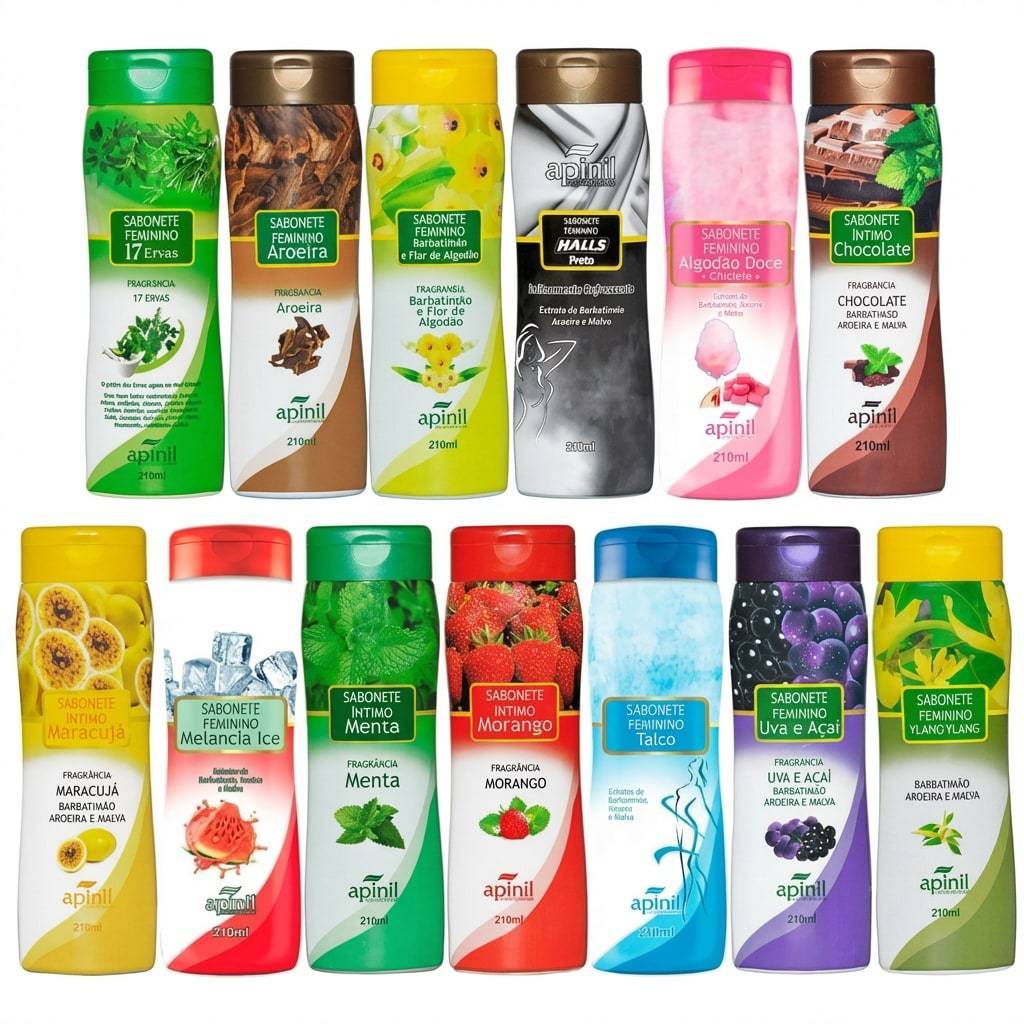 Kit 30 Sabonete Íntimo Feminino Apinil 210ml pH Balanceado Higiene Íntima