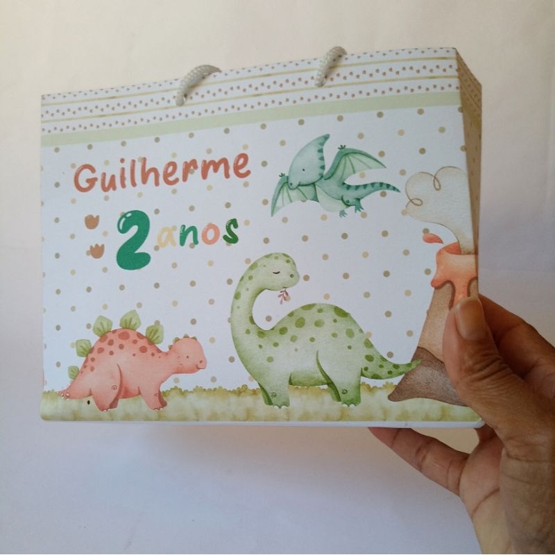 Kit Sacolinha Personalizada Festa Infantil Dinossauro menino – Lembrancinha Aniversário - PEGUE E MONTE