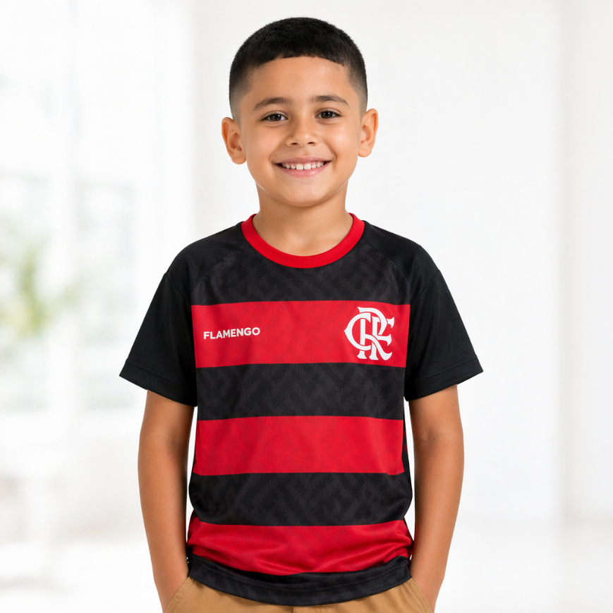 Camisa Infantil Flamengo Casual Passeio Camiseta Criança Mengão Oficial Envio Imediato