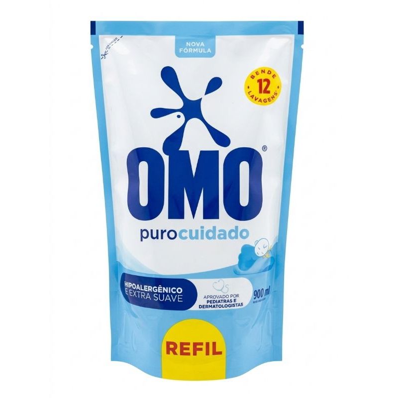 Sabão líquido Omo Refil Puro Cuidado Hipoalergênico Com 900 ml