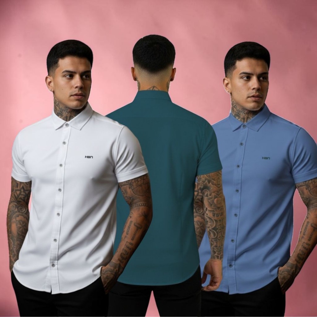 Camisa Masculina Viscose com Elastano | Casual Leve e Confortável - Encontrados Diversos Store