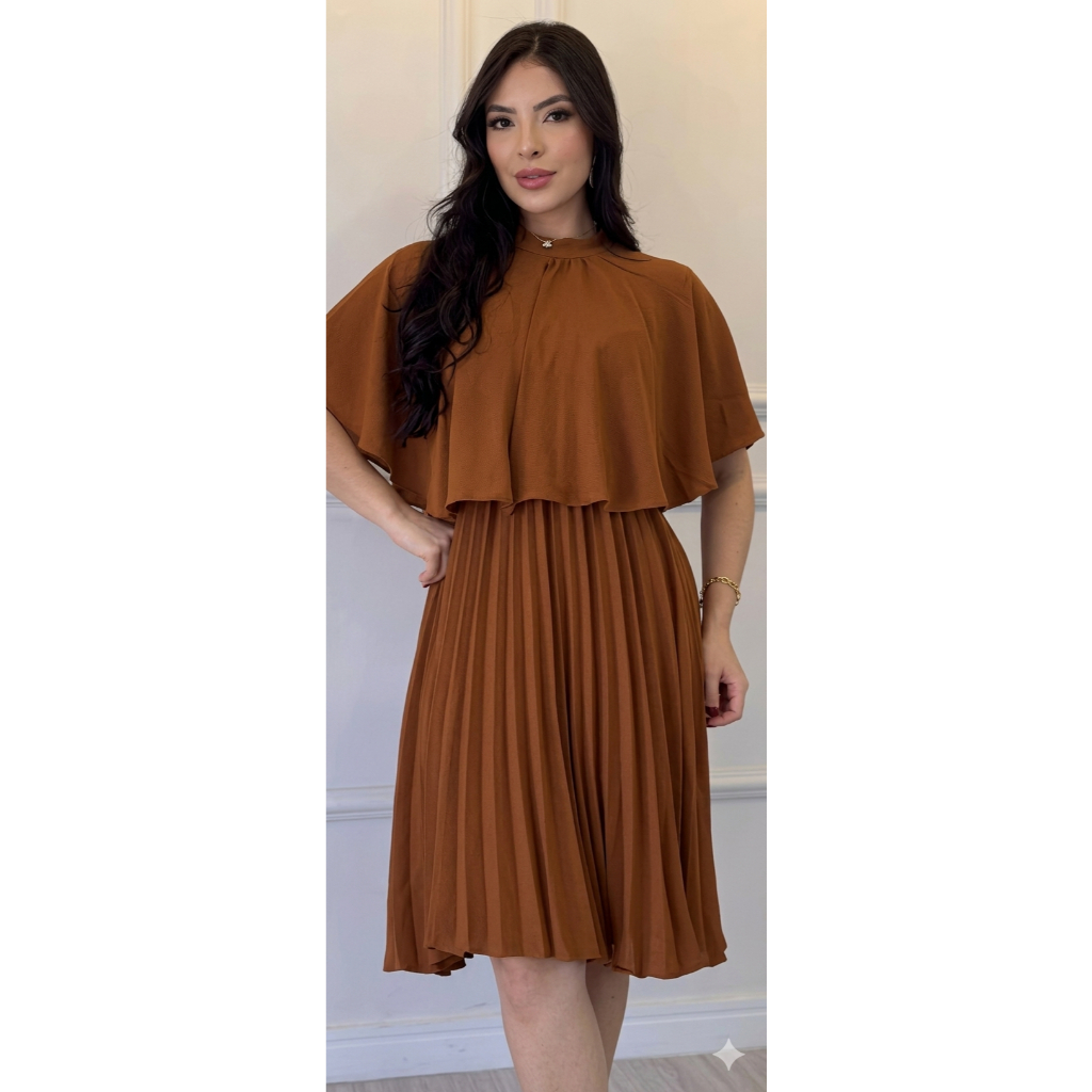 Vestido Curto Plissado 2 em 1 Penélope  liquidaçao2026**