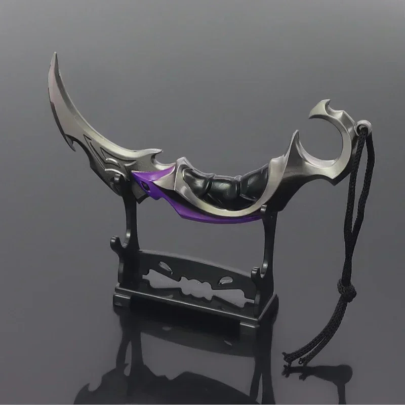 Arma valorant corpo machado reaver karambit faca 15cm de metal jogo periférico katana samurai espada lâmina sem cortes o
