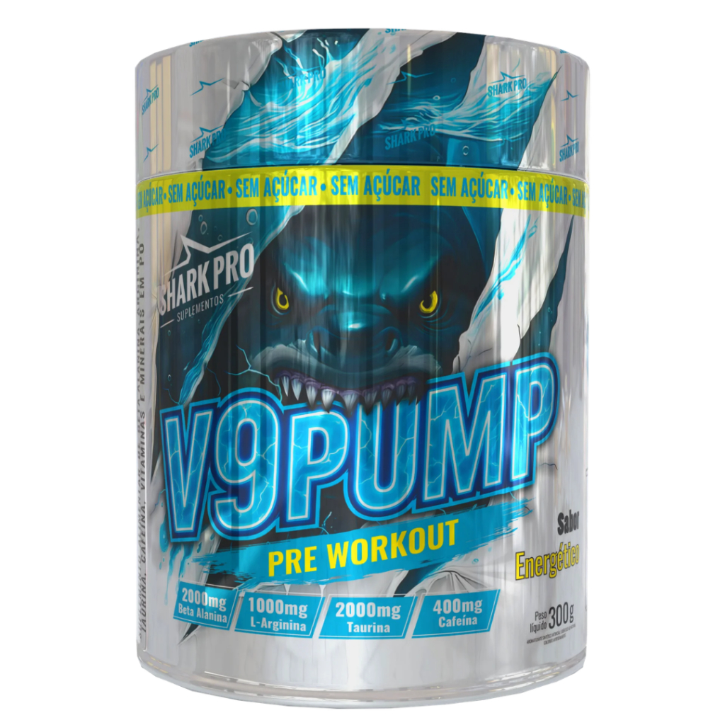 Pre Treino V9 Pump 300g Shark Pro - Sabor Energetico