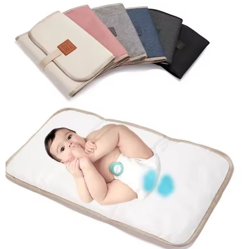 Trocador Portátil Impermeável para Bebê Dobrável com Bolso | Colchonete Confortável para Troca de Fralda Viagem