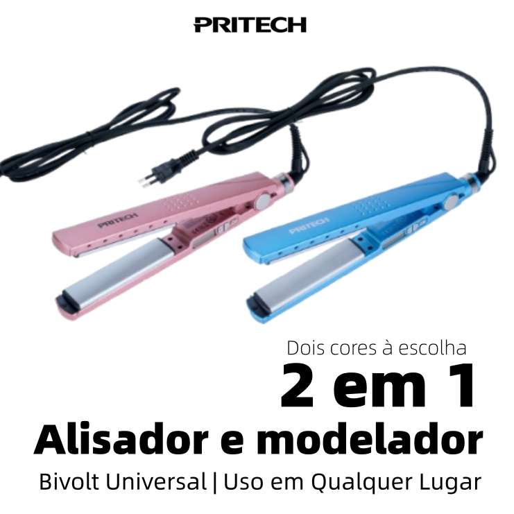 Chapinha Prancha de Cabelo Alisadora Nano Titanium Bivolt 110/220w LCD Display Profissional
