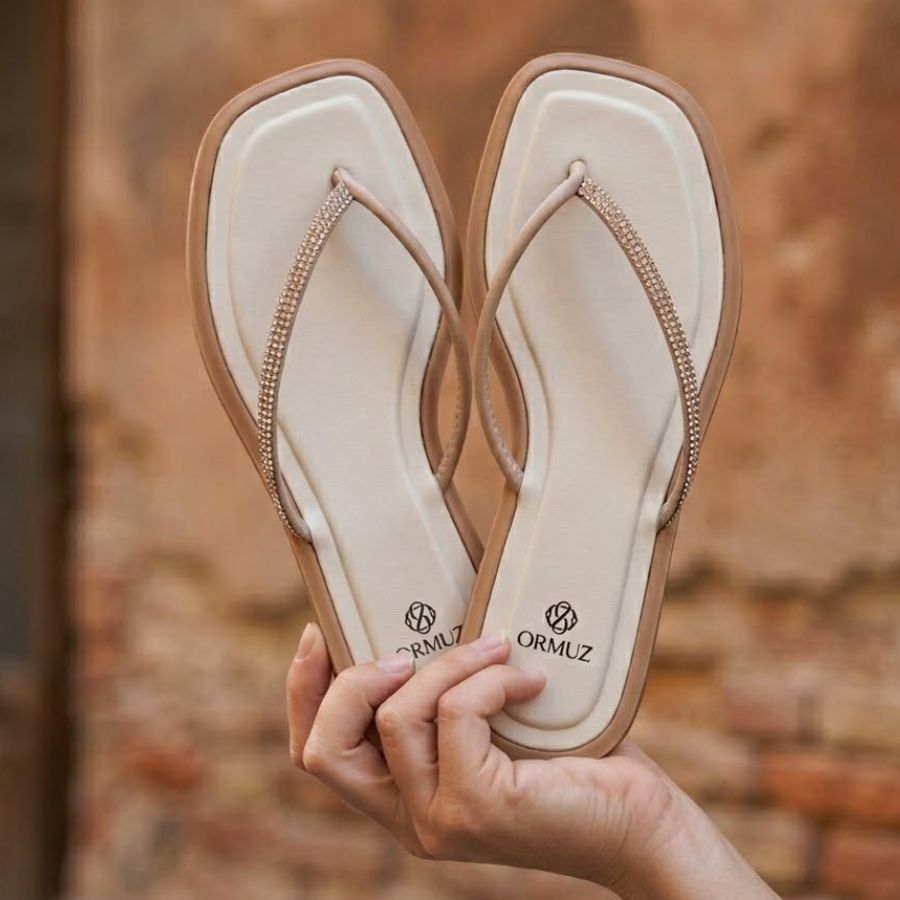 Sandália feminina rasteira com design minimalista e tira fina palmilha confortável

