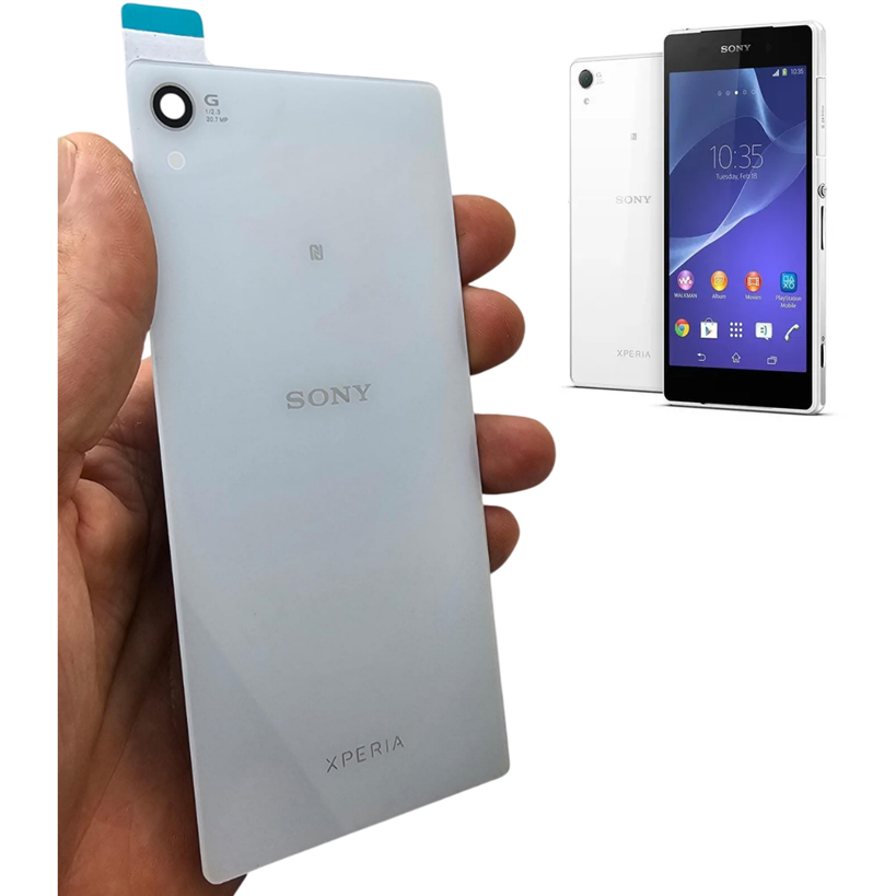 Peça Tampa Traseira compatível com SONY Xperia Z2 Branco D6502 / D6503 / D6543 de Vidro