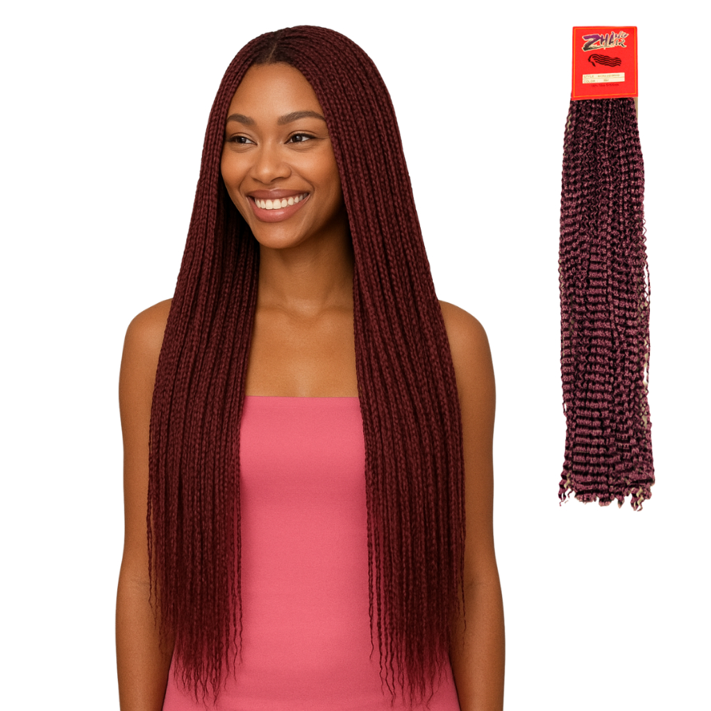 Cabelo Miojinho Micro Zizi Kanekalon Trança Fio A Fio Crochet Braid - Kit Com 4 Pacotes