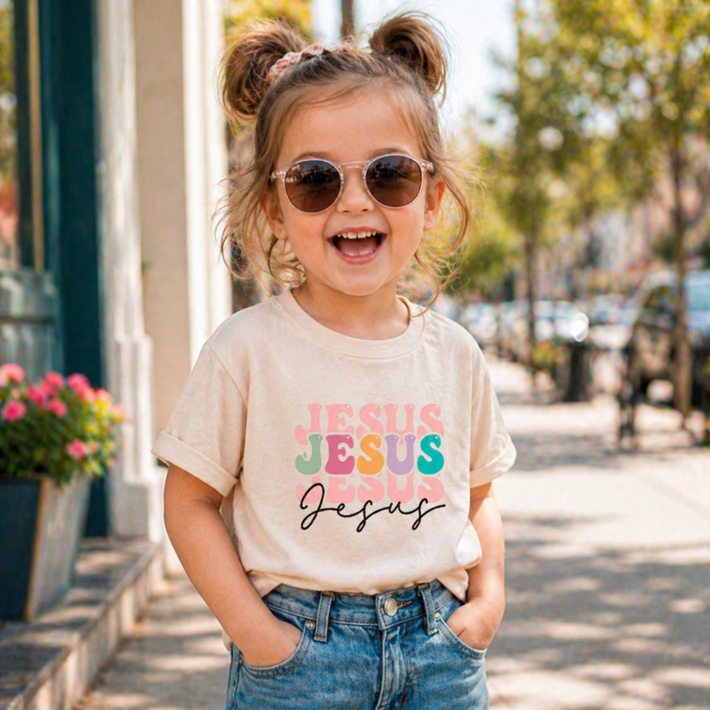 Camiseta Tshirt Infantil Criança Juvenil Bebê Unissex Algodão100% Passeio Casual Jesus