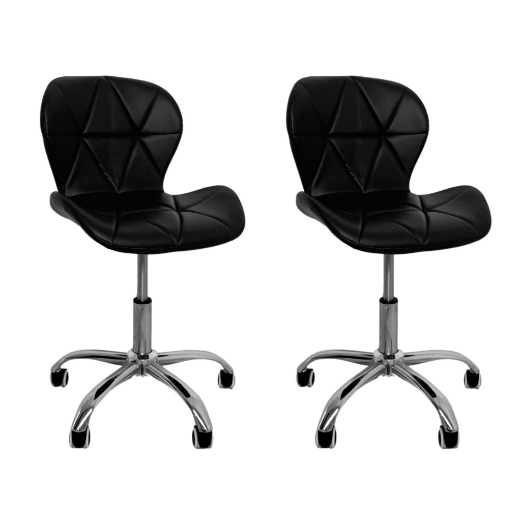 Kit 2 Cadeira Escritório Slim Vegas Base Giratória Estofada Home Office