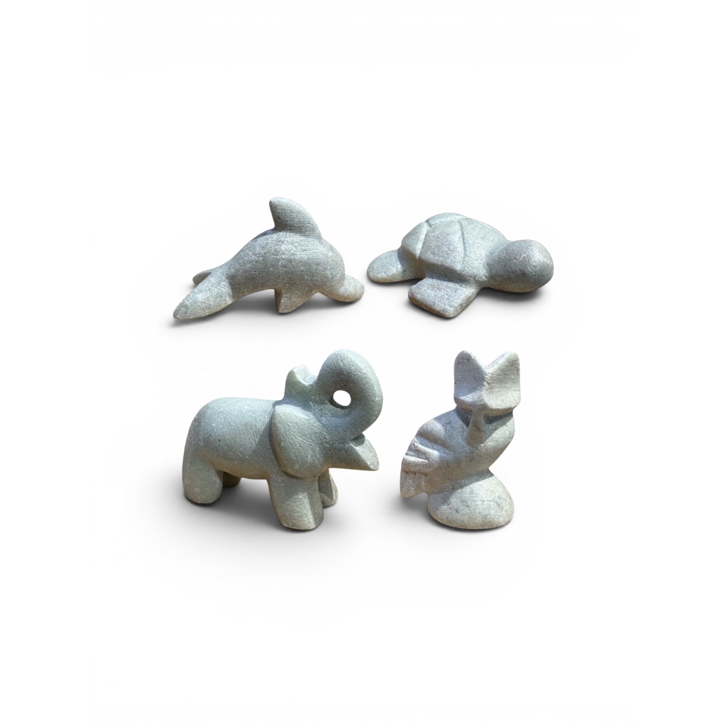 Kit Enfeite De Aquário Mini Em Pedra Sabão Bichinhos Decorativos Tartaruga Golfinho Elefante Coruja