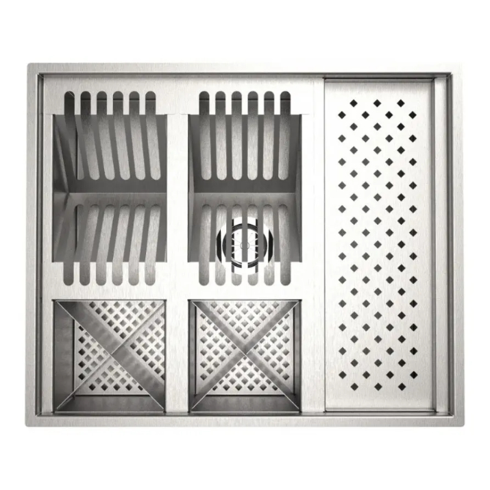 Calha Lateral Quadrada Escorredor 58x48 Porta Esponja Moderno, Alta Durabilidade e Fácil Instalação