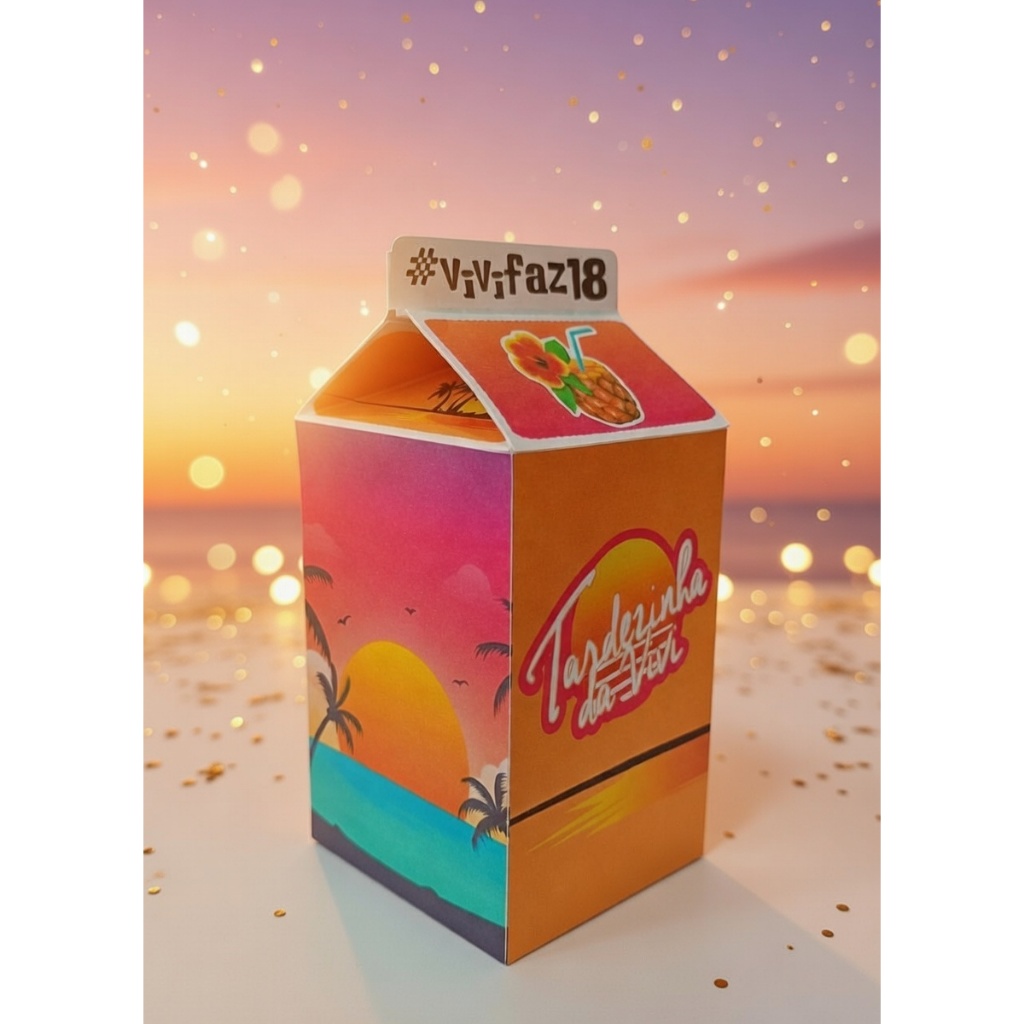 Kit 10 Lembrancinhas Personalizadas Caixinha Modelo Milk Tema Tardezinha #nomeFAZidade Festa Infantil Envio Imediato