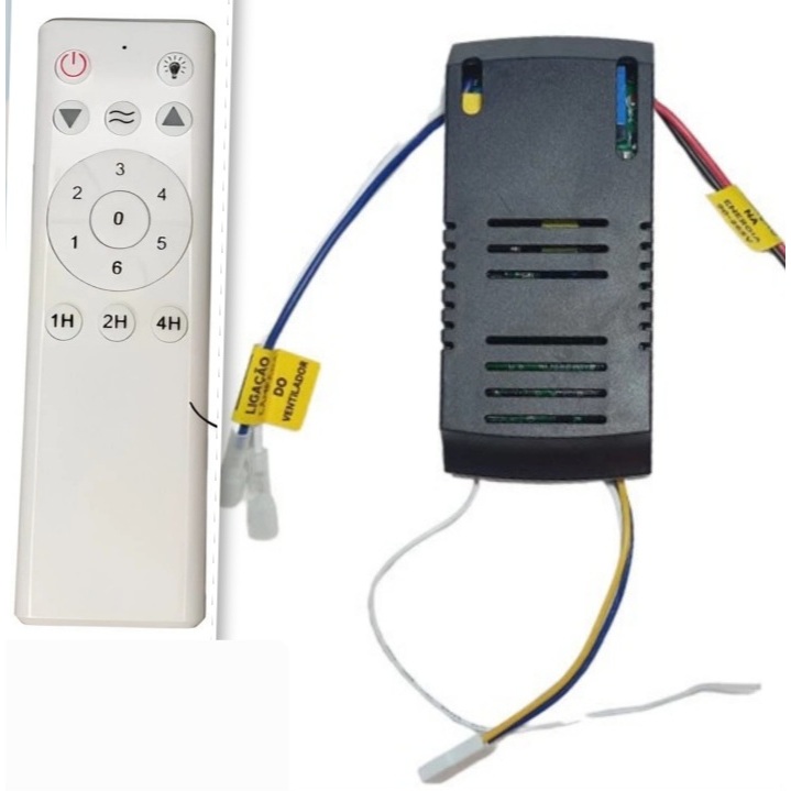 Modulo receptor + controle remoto VERSAO A  e VERSAO B para ventilador de teto ventisol inverter original