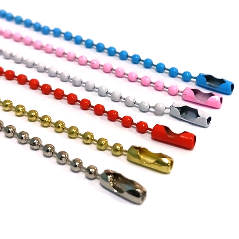 Kit 10/20/30/40/50 Corrente De Bolinha Ferro Com Canoa 10cm Tag Chaveiro