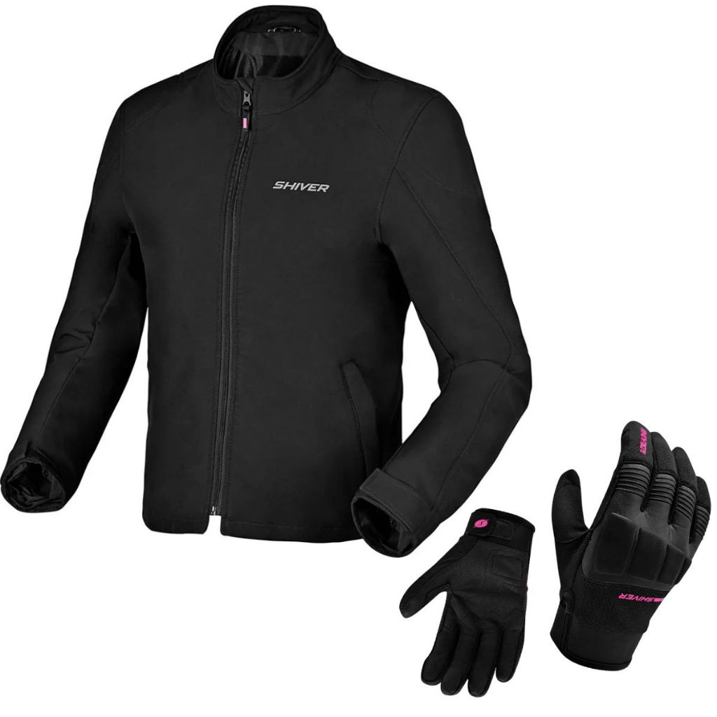 JAQUETA FEMININA MOTO MOTOCICLISTA MOTOQUEIRA PILOTA NEOPRENE SHIVER LAGUNA ESTILO BREEZE X11 + LUVA ROCKET 2 LANÇAMENTO