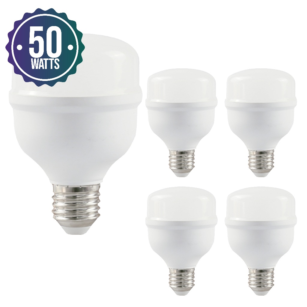 Kit 5 un Bulbo led 50w Alta Potencia 6500K BIVOLT Branco Neutro / Branco Frio
