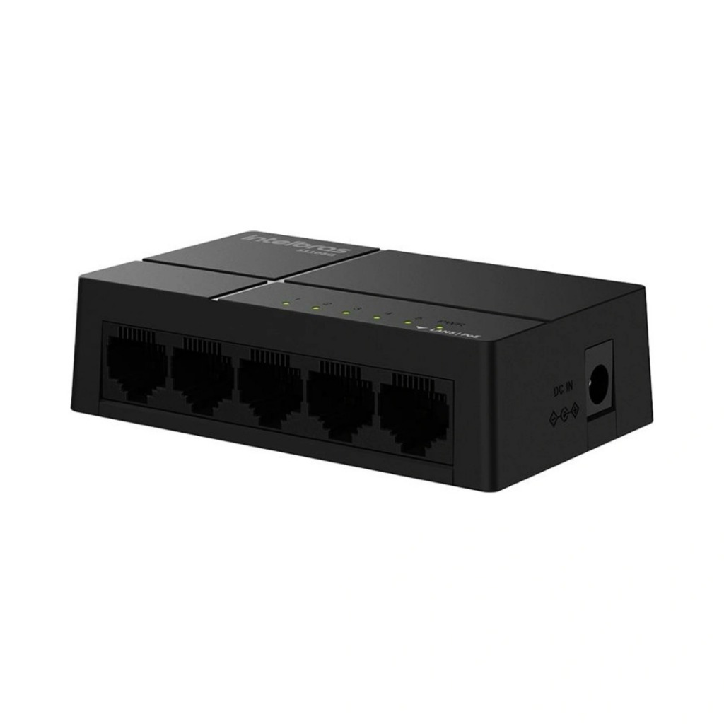 Switch Gigabit Intelbras S1105G 5 Portas 10/100/1000 Mbps Plug & Play com PoE LAN5 QoS