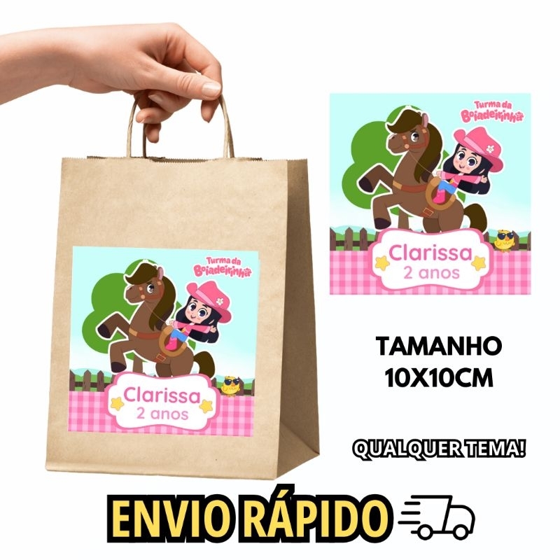 20 adesivos para Sacolinhas Personalizados, lembrancinhas aniversário Infantil