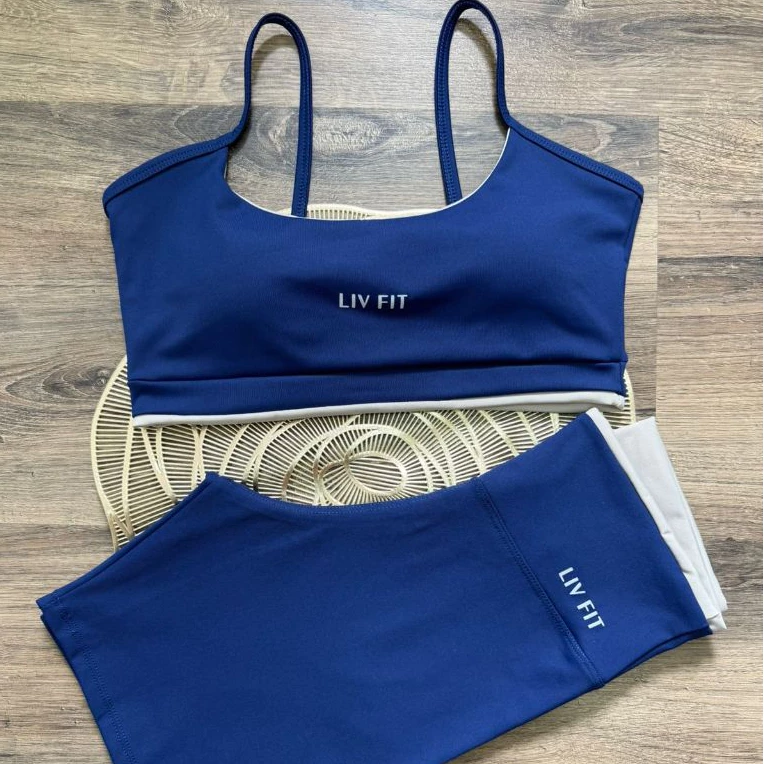 Conjunto Feminino Academia Poliamida Line Shorts Cintura Modelador Alta Zero Transparência Top Bojo Removivel — imagem 1