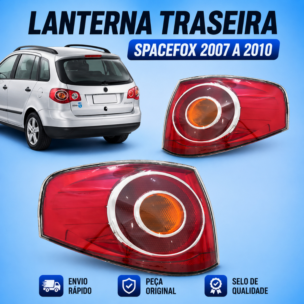 Lanterna Traseira Spacefox 2007 2008 2009 2010 Carcaça Preta
