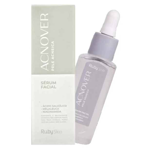 Serum Facial Antiacne Acnover Acido Salicílico - Ruby Rose Momento de aplicação Dia/Noite Tipo de pele Todo tipo de pele