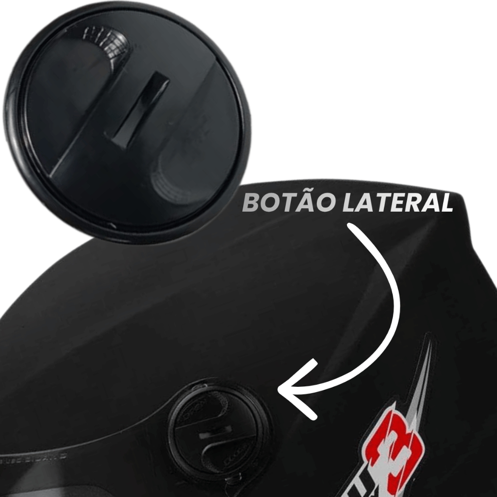 Botão Viseira Polivisor Fixador do Capacete Protork New Atomic New Liberty 3 Zeus 202FB — imagem 2 de 2