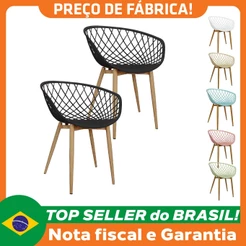 Kit 2 Cadeiras Poltrona Clarice Sidera Nest Web C/ Apoio De Braço