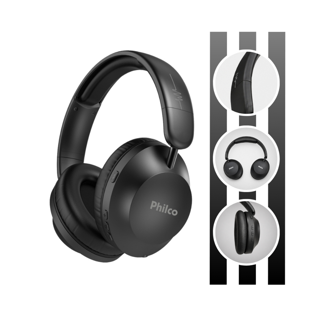 Fone de Ouvido Com 50 Horas de Duração Bluetooth 5.4 Preto PFO09P Philco