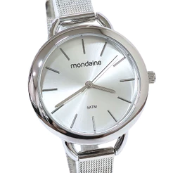 Relógio Mondaine Feminino Analógico Prateado Mesh de Aço 53612L0MVNE2