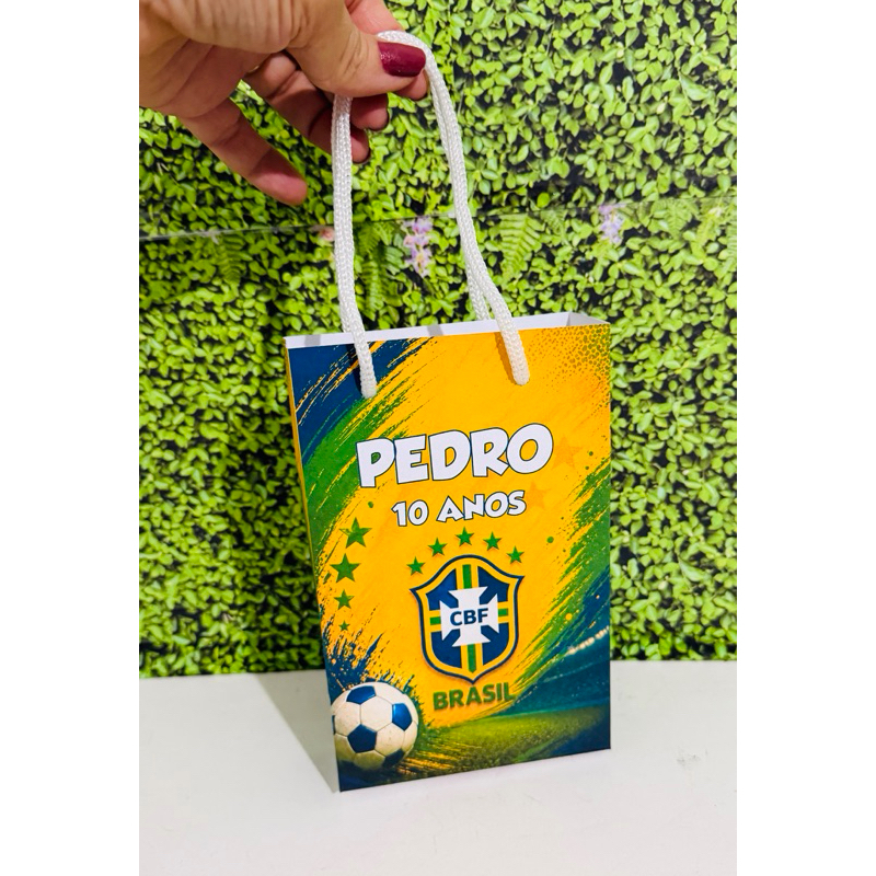Sacolinha P Copa do Mundo Brasil / sacolinha personalizada futebol / lembrancinha de festa