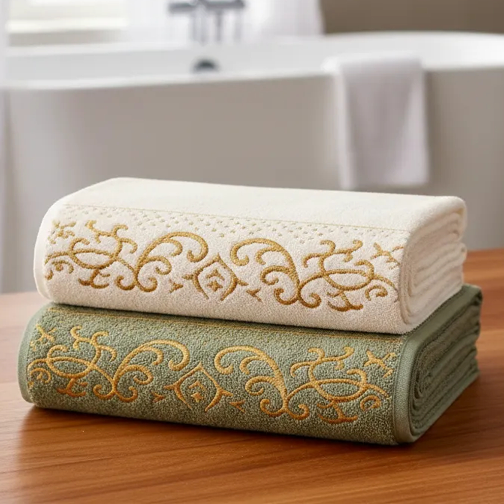Toalha De Rosto Exuberance Elegância Clássica Com Bordado Decorativo