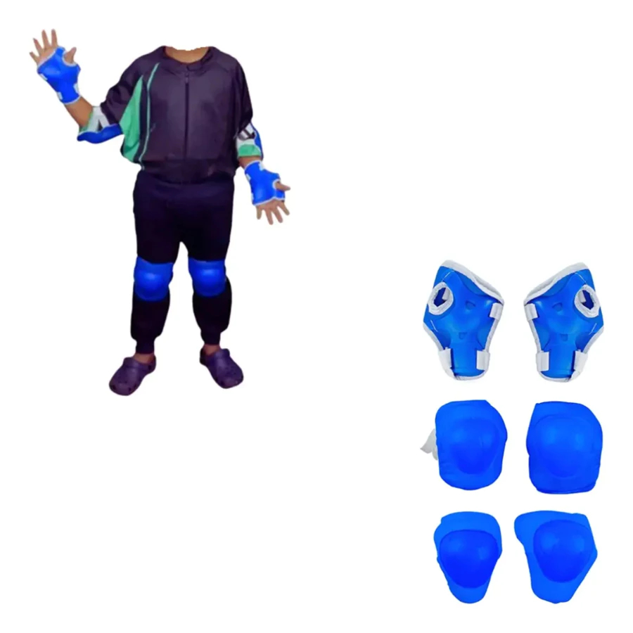 KIT Proteção Segurança Infantil Skate Bike Bicicleta Patins Patinete Joelheira Luva Cotoveleira Munhequeira