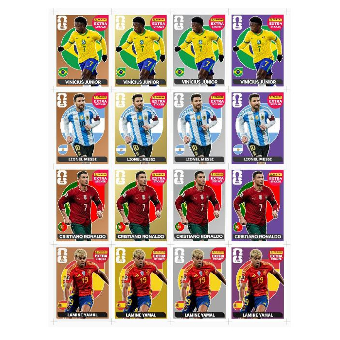 Figurinhas Legend Copa do Mundo 2026 - Cristiano Ronaldo - VINI JR - LAMINE YAMAL - OURO Extra sticker