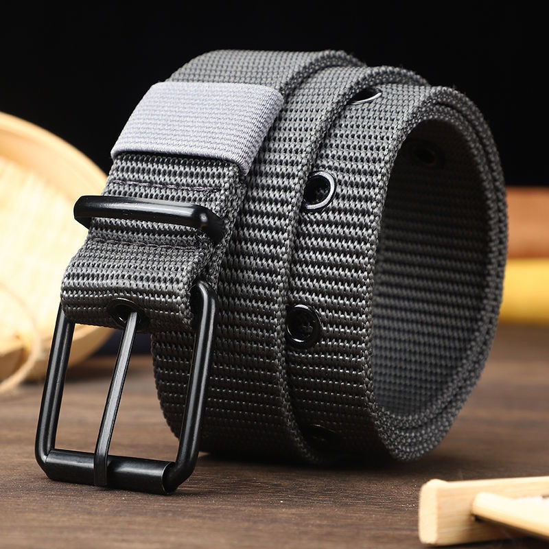 Cinto De Lona Respirável Masculino – Fivela Pin-Lock E Design Moderno De Ilhós Para Caminhadas/Academia/Comuta ，cinto