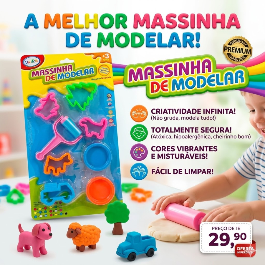 Molde Para Massinha De Modelar 8 Peças Em Cores E Formas Sortidas