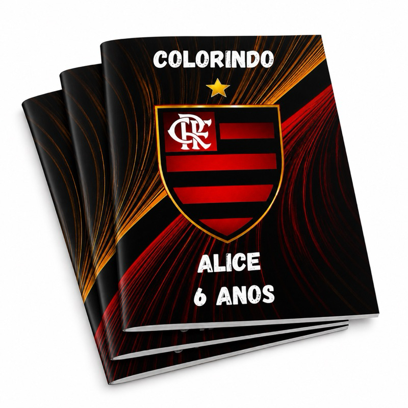 Kit Livrinho Colorir Pintar Flamengo Lembrancinhas Personalizado Festa Infantil Aniversário