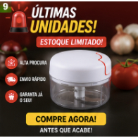 Mini Processador Manual 2 Lâminas Corda Retrátil