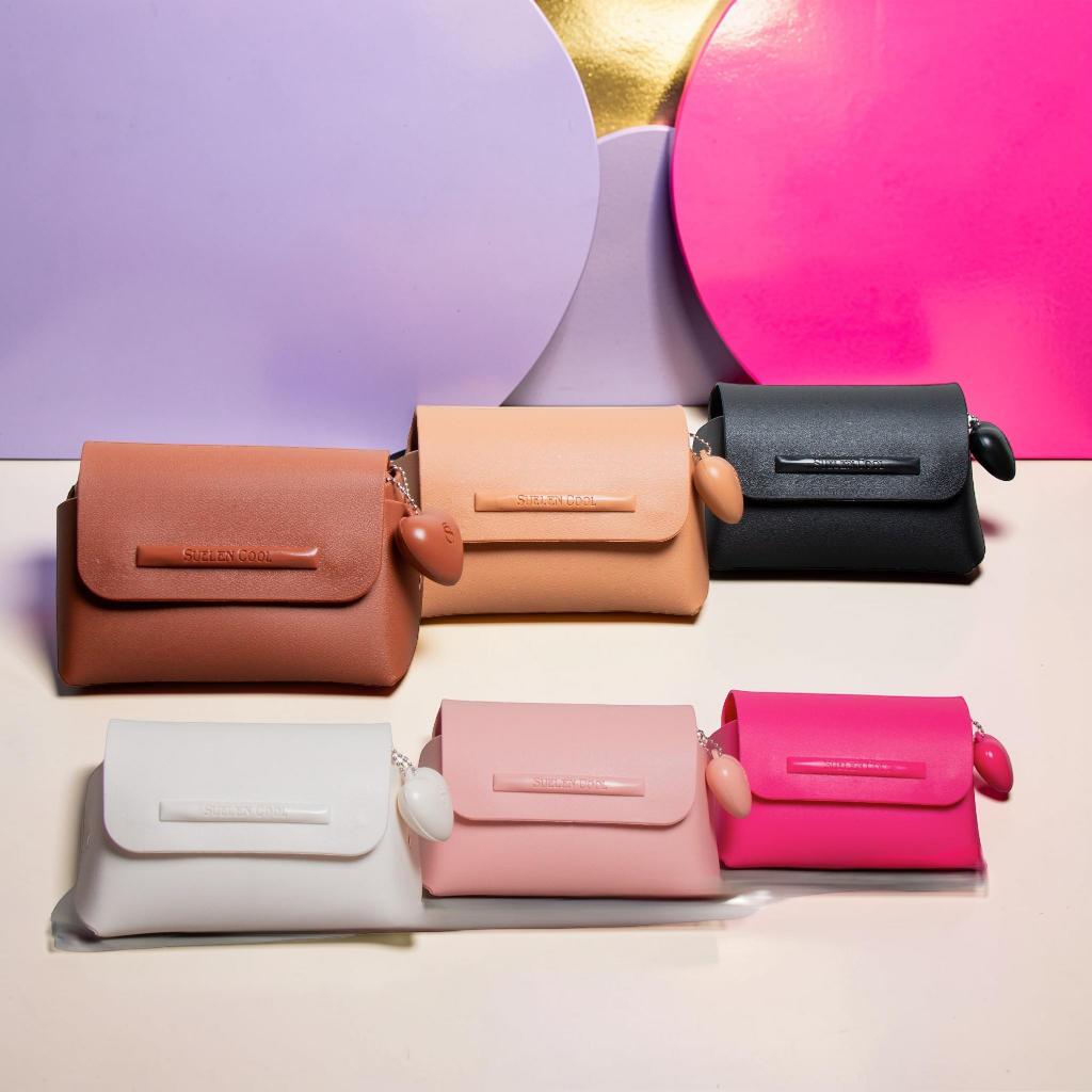 Clutch Feminina Pequena Suellen com Coração – Ideal para Maquiagem | Achadinhos NC