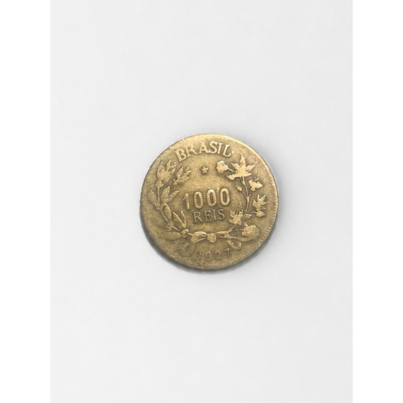 Moeda Antiga Brasil 1000 Réis 1927 Bronze-Alumínio 27mm Original Colecionador