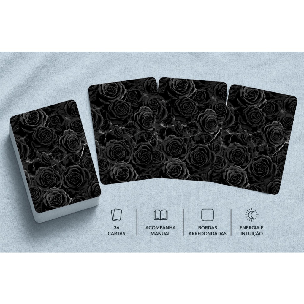 Taro Baralho Cigano Rosa Negra – Lenormand Sombrio de Intuição e Verdades Ocultas