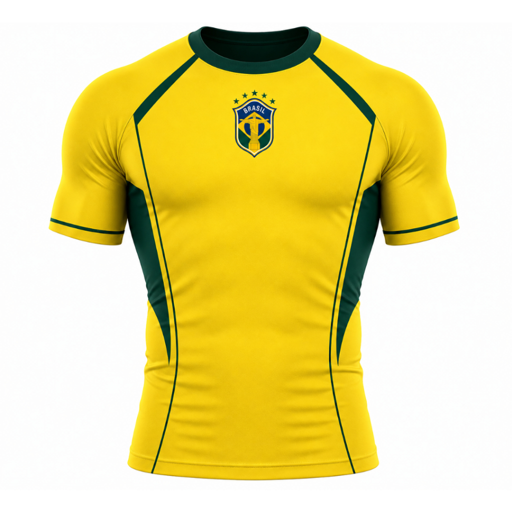 Rash Guard Brasil 2026 - Copa do mundo, MMA, Luta livre, Judo, Academia,  | Bigode Fightwear