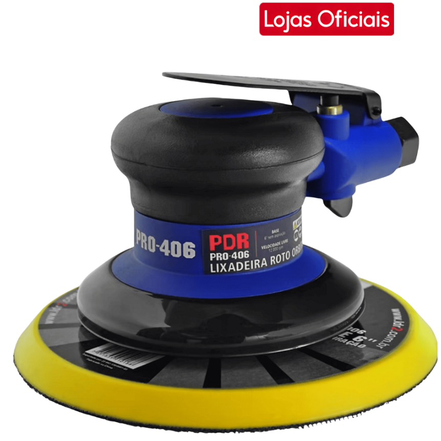 Lixadeira Pneumática Roto Orbital PDR PRO-406 6 Polegadas 12000 RPM Profissional Sem Aspiração