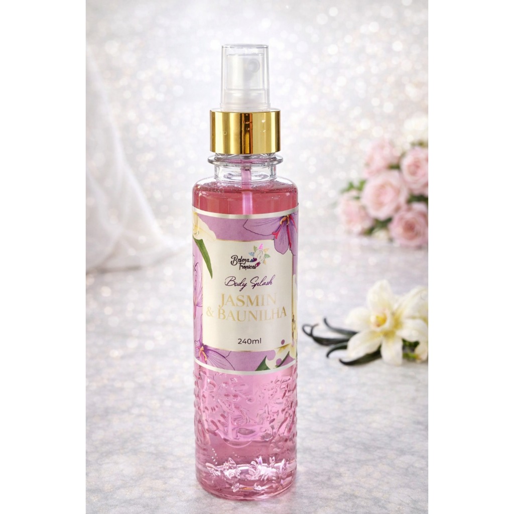 Body Splash Feminino Jasmim e Baunilha 200ml | Perfume Corporal Longa Duração