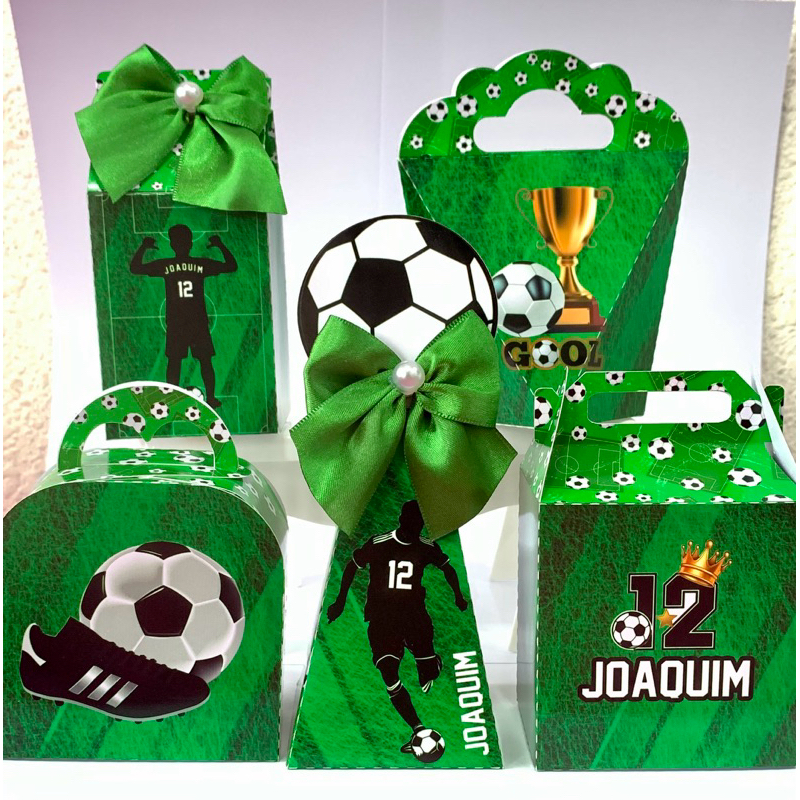 Kit Caixinhas Personalizadas Futebol | Lembrancinhas de Aniversário | Kit Festa Personalizado