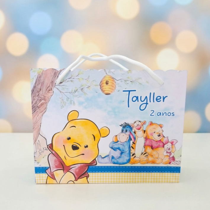 Sacolinhas surpresa Ursinho Pooh Personalizados/Lembrancinhas/Festa infantil/Aniversário/QUALQUER TEMA