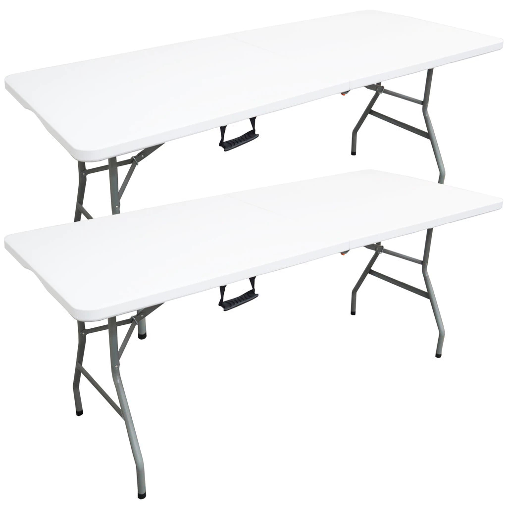 MESAS PORTÁTIL DOBRÁVEL CAMPING OU JARDIM VIRA MELTA COM ALÇA  1,80M